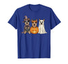 Funny Retro Australian Cattle Dog Halloween Witch Spooky Ghost Blue Heeler Pumpkin Halloween Dog Lover T-Shirt - Royal Blue