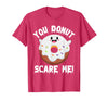 Donut Halloween Shirt Halloween Donut Costume Kids Men Women Doughnut Scare Me T-Shirt - Red Heather