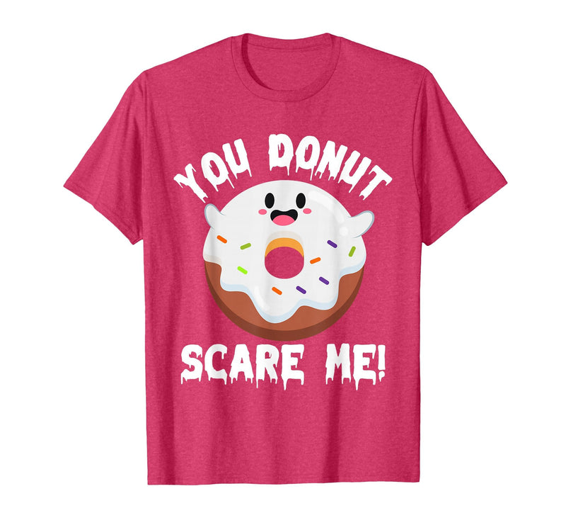 Donut Halloween Shirt Halloween Donut Costume Kids Men Women Doughnut Scare Me T-Shirt - Red Heather