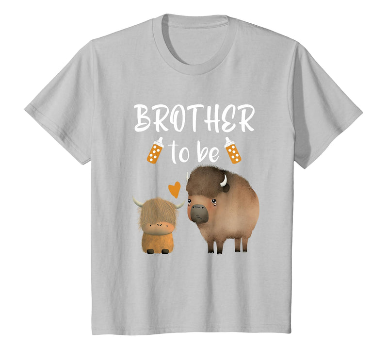 Cute Animal Buffalo Baby Shower For Brother To Be Brother to Be Buffalo Baby Shower Bison for Boy Or Girl T-Shirt - Silver