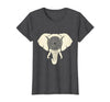 Mademark Elephant Head Ornate Mandala Illustration T-Shirt - Women - Dark Heather Grey