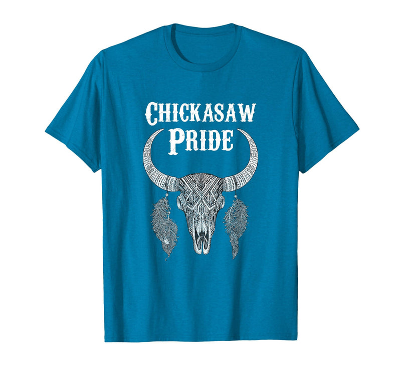 Chickasaw Pride Native American Nice Gifts Chickasaw Pride Tribe Native American Indian Buffalo T-Shirt - Sapphire Blue