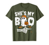Funny Couples Halloween Matching Couple Outfits He's My Boo Matching Couple Halloween Couples She's My Boo T-Shirt - Olive
