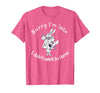 Sorry I'm Late, I Didn't Want to Come White Rabbit Watch T-Shirt in Pink Heather