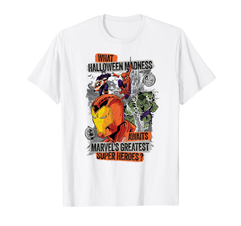 Marvel Halloween Madness Awaits the Greatest Super Heroes T-Shirt - White