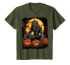 FrightNightFits Werewolf Orange Halloween T-Shirt - Olive Green