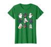 Halloween Music Teacher Ghost Music Lover Cute Ghost Cat Playing Musical Halloween Music Teacher T-Shirt - Kelly Green