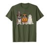 Funny Retro St. Bernard mom Halloween Witch Spooky Ghost Saint Bernard Pumpkin Halloween Dog Lover T-Shirt - Olive Green