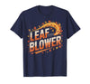 Funny Leaf Blower Fall Costume Couple Halloween Tee T-Shirt - Navy Blue