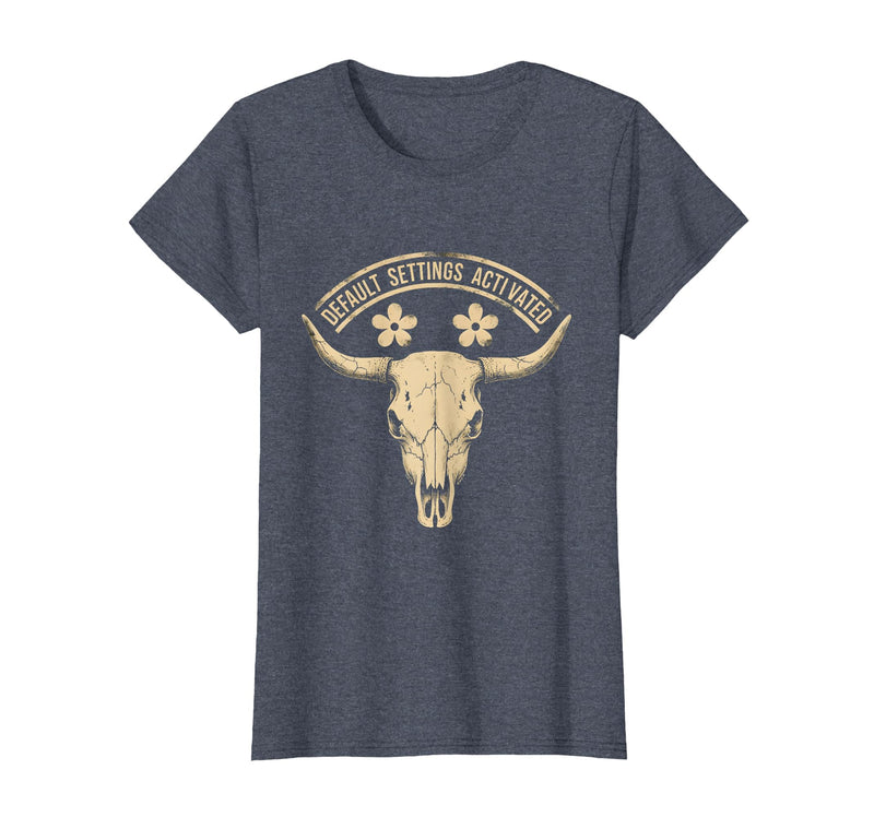 Mademark White Boy of the Year Default Settings Activated T-Shirt - Women - Heather Blue