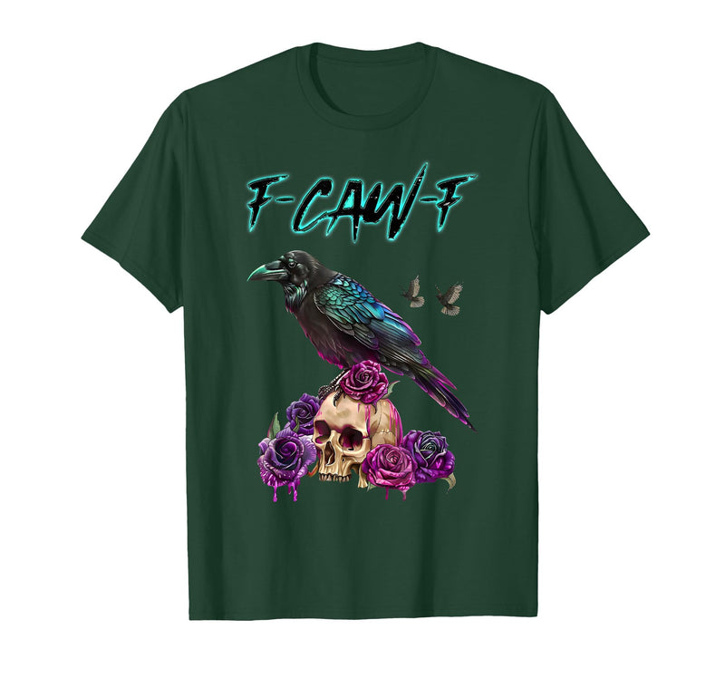 F-Caw-F Funny Raven Black Crow Spooky Season Retro F-Caw-F Funny Raven Black Crow Spooky Season Halloween Retro T-Shirt -