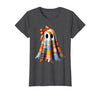 Patchwork Quilt Ghost Halloween Quilter Autumn Tee Patchwork Ghost Quilt Halloween Quilter Fall Autumn Bow Cute T-Shirt -