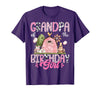 Famer Pink Cow Birthday Matching Tees Grandpa of The Birthday Girl 1St Birthday Pink Cow Farm T-Shirt - Purple