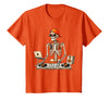 Funny Skeleton DJ Halloween Men Outfit Skeleton DJ Halloween Costume Turntable Music Funny Men Boys T-Shirt - Orange
