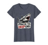 Mademark Living on the Deep End Shark Ocean Design T-Shirt - Heather Blue
