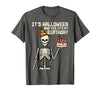 Halloween Shirts For Women Men Kids Boys Girls Its Halloween Yes My Birthday Skeleton Costume Men Women Kid T-Shirt -