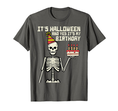 Halloween Shirts For Women Men Kids Boys Girls Its Halloween Yes My Birthday Skeleton Costume Men Women Kid T-Shirt