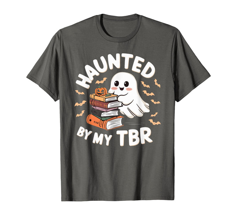 Halloween Student Books Lovers Haunted By My TBR Haunted By My TBR Cute Ghost Book Reading Teacher Halloween T-Shirt -