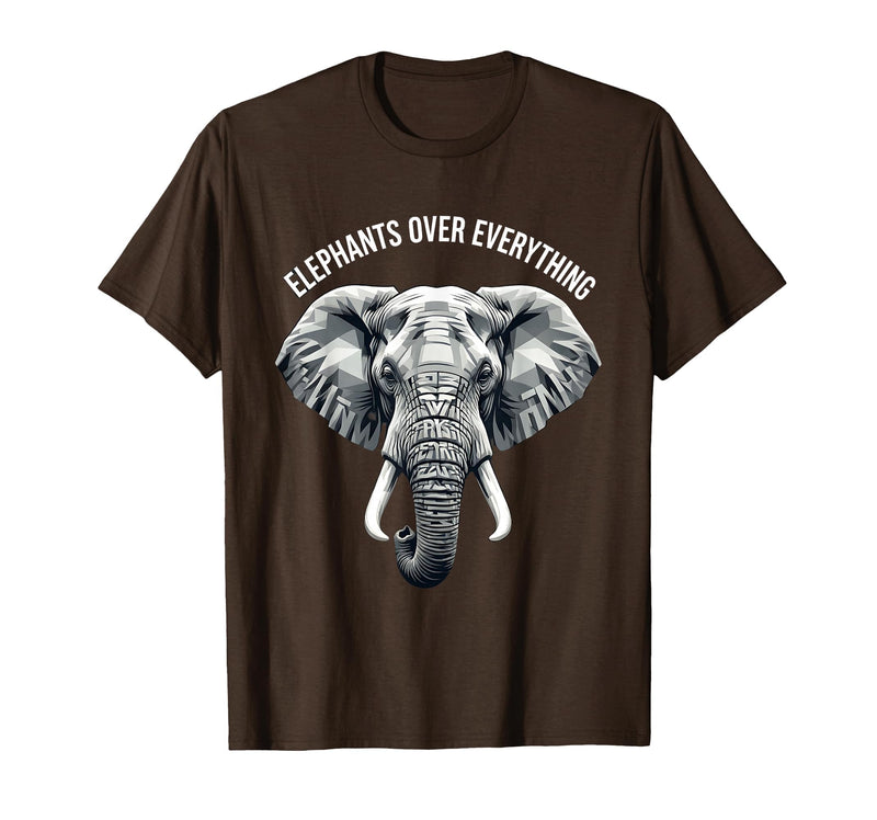 Mademark Elephants Over Everything Elephant Lover Design T-Shirt - Men - Brown