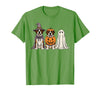 Funny Retro St. Bernard mom Halloween Witch Spooky Ghost Saint Bernard Pumpkin Halloween Dog Lover T-Shirt - Grass Green