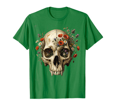 Mademark Elephant Skull Wildflower Bloom Graphic T-Shirt - Men