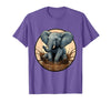 Mademark Baby Elephant Splashing in Muddy Puddle T-Shirt - Men - Purple Heather