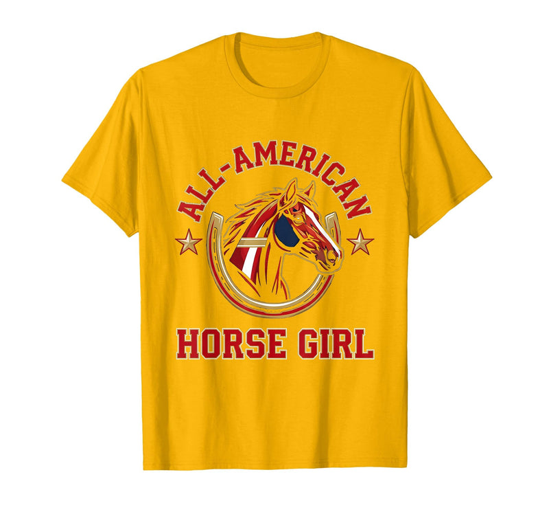 Mademark All-American Horse Girl Bold Varsity Horse Design T-Shirt - Men - Golden Yellow