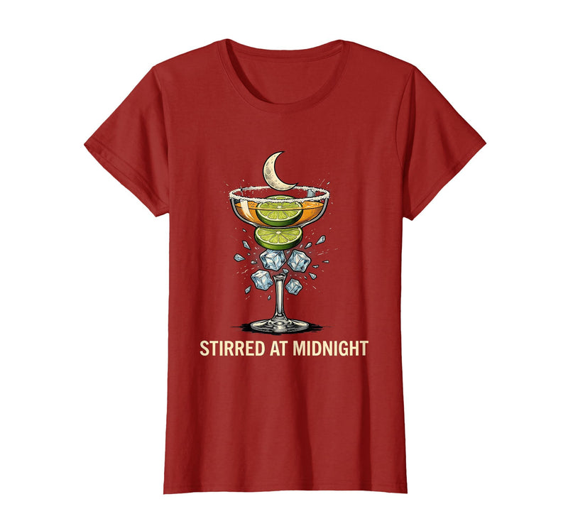 Mademark Stirred At Midnight Witch Halloween Cocktail Margarita Lover T-Shirt - Cranberry Red