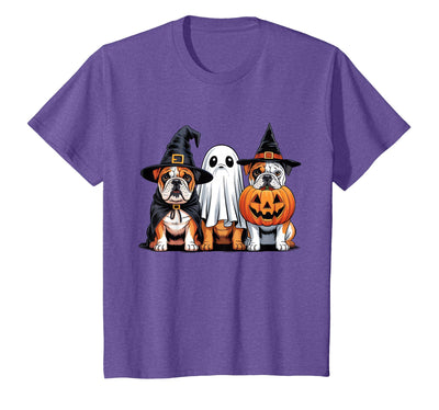 English Bulldog Halloween Funny Dog Lover Pumpkin Witch T-Shirt