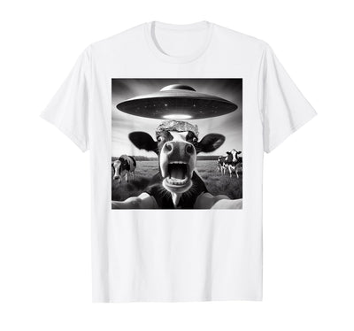Hilarious Alien Abduction Cow Humor Ufo Funny Cow Abduction T-Shirt
