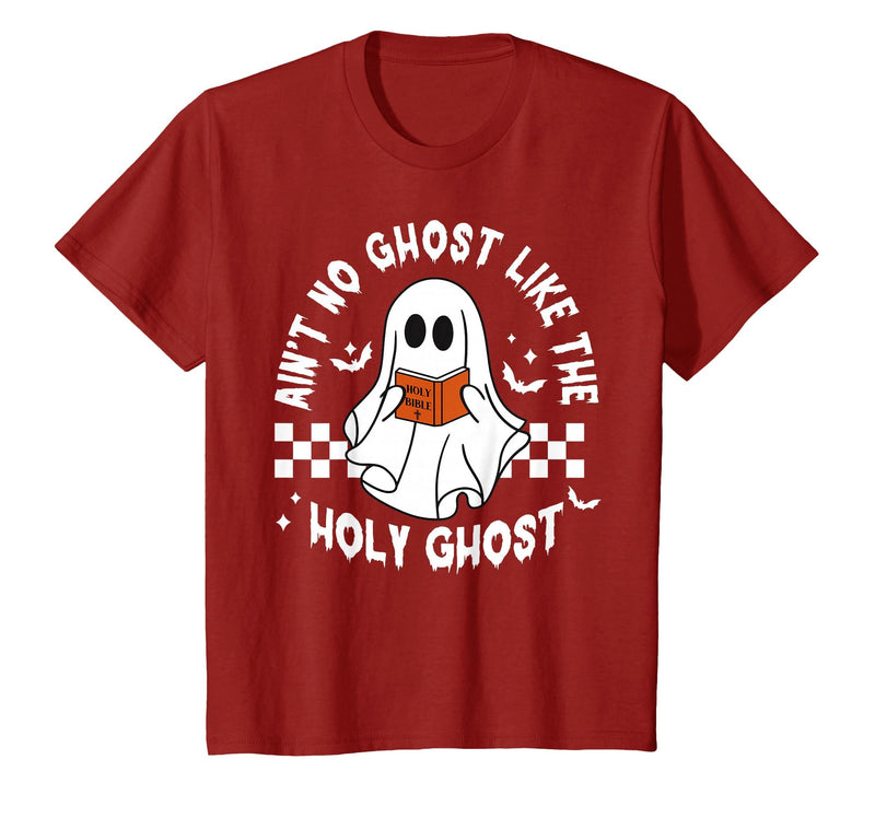 Funny Ain't No Ghost Like The Holy Ghost Christian Halloween T-Shirt - Cranberry Red