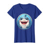 Mademark 2nd Grade Great White Shark Open Jaw Graphic T-Shirt - Royal Blue