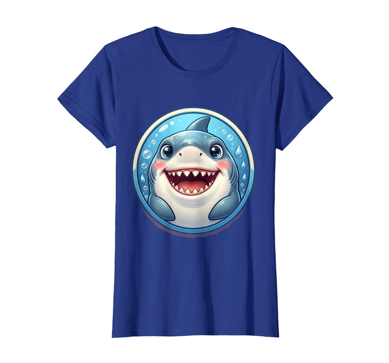 Mademark 2nd Grade Great White Shark Open Jaw Graphic T-Shirt - Royal Blue