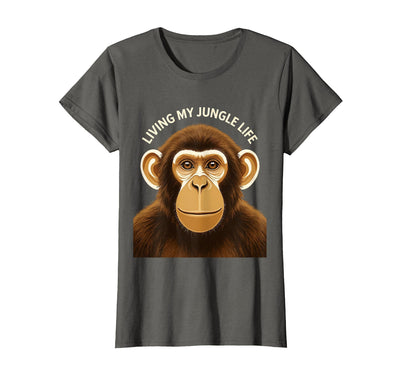 Living My Jungle Life Monkey Design T-Shirt - Women
