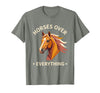 Mademark Horses Over Everything Women's Equestrian Design T-Shirt - Men - Olive Heather