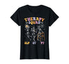 Speech Occupational Physical Therapy Halloween Therapy Squad SLP OT PT Halloween Speech Physical Skeleton T-Shirt - Black