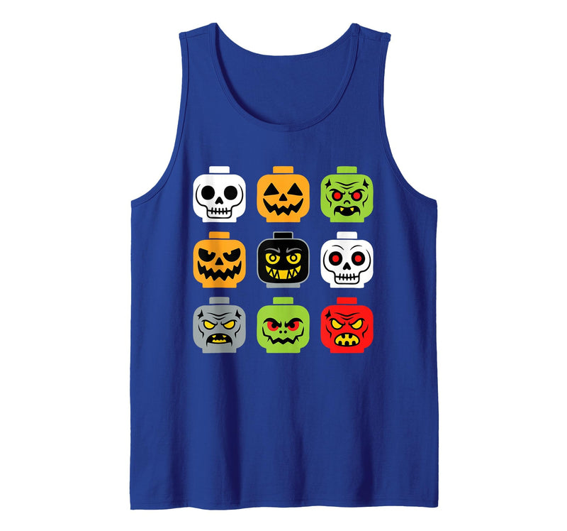 Halloween Building Brick Head Shirts Halloween Building Brick Head Shirt Adult Men Kids Youth Boy Tank Top - Royal Blue