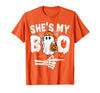 Funny Couples Halloween Matching Couple Outfits He's My Boo Matching Couple Halloween Couples She's My Boo T-Shirt - Orange