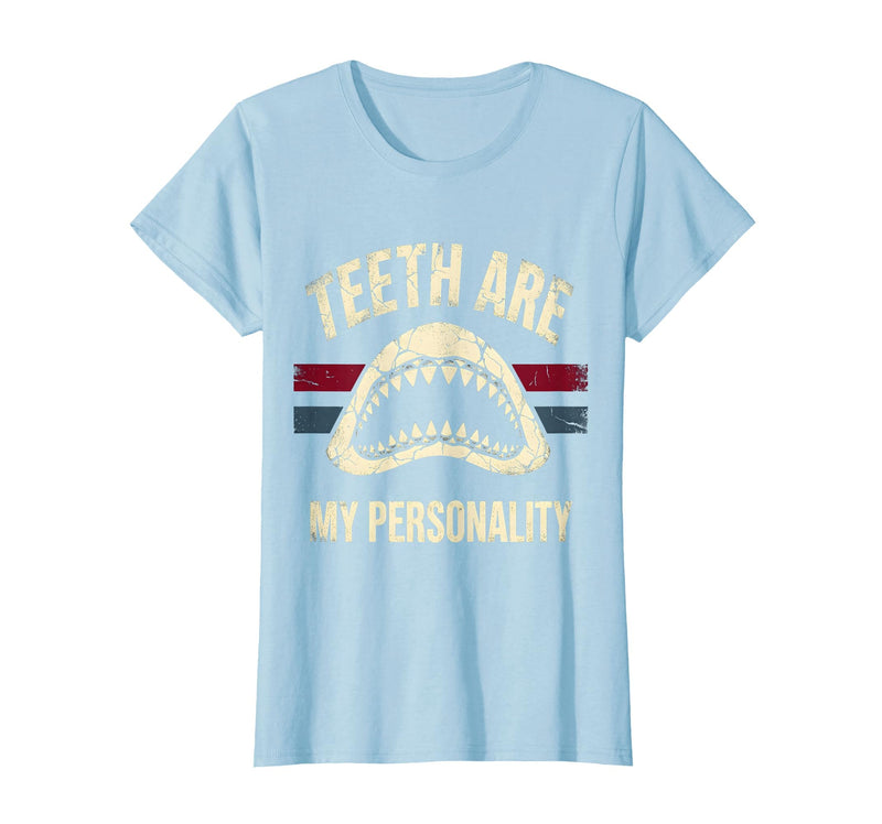 Mademark Teeth Are My Personality Shark Design T-Shirt - Baby Blue