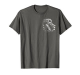 MyAnimal - Your Favourite Animal Wear Lion Head - Cool Portrait of a Proud Lion on Chest T-Shirt - Asphalt Grey