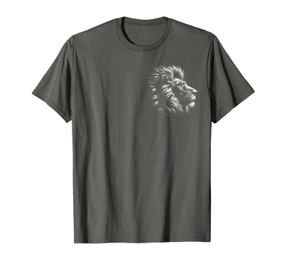 Lion Head - Cool Portrait of a Proud Lion on Chest T-Shirt