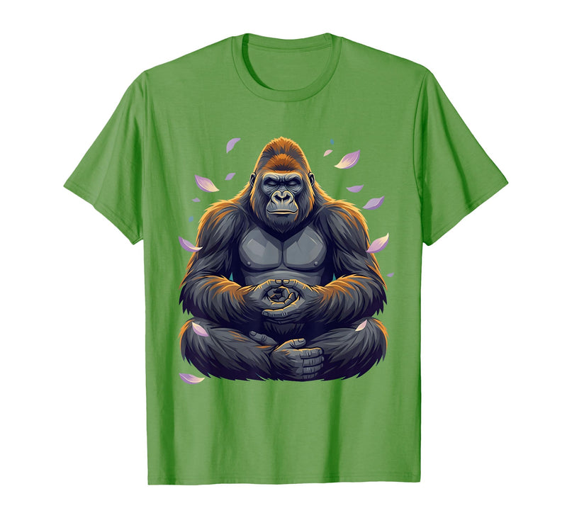 Mademark Meditating Gorilla Zen Monkey Graphic Design T-Shirt - Men - Grass Green