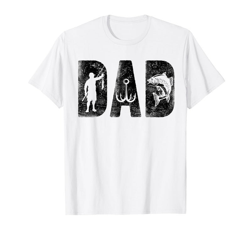 Fishing Gifts for Dad Father's Day Fisherman Fishing Dad Birthday Classic Bold Font Fish Daddy T-Shirt - White