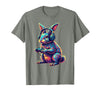 Rabbit Gaming Animal Video Games Funny Rabbit T-Shirt in Olive Heather