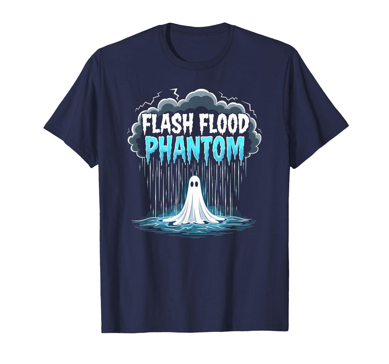 Mademark Halloween Weather Flash Flood Phantom Spooky Storm T-Shirt - Navy Blue