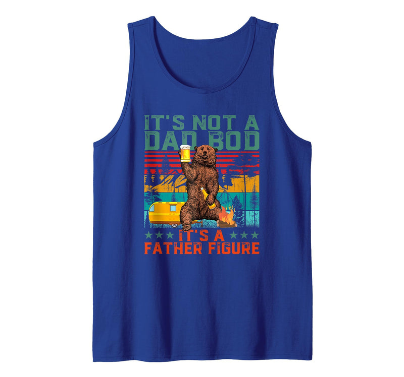Father's Day Gifts for Dad Funny Bear And Dad Bod It's Not A Dad BOD It's Father Figure Bear Beer Fathers Day Tank Top - Royal Blue