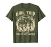 Vitage Girls Trip Salem Halloween Womens Funny Tee Retro Girls Trip Salem 1692 They Missed One Witch Halloween T-Shirt -