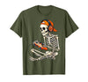 Halloween Skeleton Shirts for Gamers Men Boys Kids Halloween Skeleton Gamer Video Gaming Boys Men Kids Funny T-Shirt - Olive