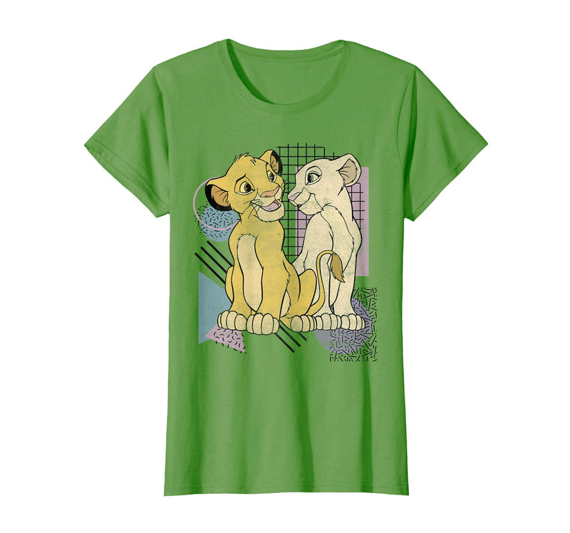Disney Lion King Simba & Nala Meet Eyes Valentine's T-Shirt T-Shirt - Grass Green