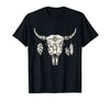 Buffalo Animals Gift Idea Bison Buffalo Skull Animal Design T-Shirt - Black